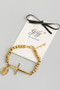 18K Gold Dipped Cross And Coin Stretch Bracelet