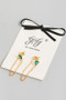18K Gold Dipped Looped Chain Stone Earrings