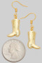 18K Gold Dipped Cowboy Boot Drop Earrings