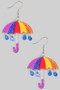 Glittery Multi Umbrella Drop Earrings