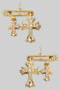 Double Chrome Cross Safety Pin Earrings