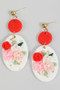 Tiered Acrylic Rose Portrait Drop Earrings