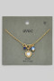 Ceramic Bead Pearl Heart And Stone Charm Necklace