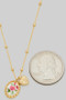 Small Rose Portrait And Heart Charm Necklace