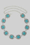 Flower Western Concho Chain Belt