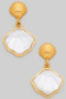 18K Gold Dipped Pearly Shell Drop Earrings