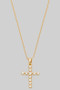 Sparkling Cz Pave Cross Pendant Necklace