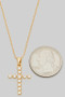 Sparkling Cz Pave Cross Pendant Necklace