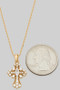 Shiny Gothic Cz Cross Pendant Necklace