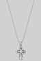 Shiny Gothic Cz Cross Pendant Necklace