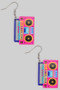 Acrylic Back To 80S Boom Box Drop Earrings