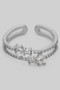 Open Split Brass Ring With Dazzling Cz