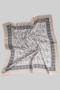 Silky Square Scarf With Filigree And Paisley Print