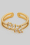 Open Split Brass Ring With Dazzling Cz