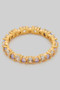 Alternating Cz And Ab Stone Brass Ring