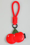 Puffy Pu Leather Cherry Bag Charm Keychain