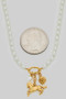 Pearl Necklace With Rose And Horse Pendant