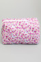 Country Flower Quilted Makeup Travel Pouch
