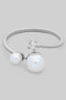 Double Pearl And Cz Twist Ring