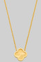 18K Gold Dipped Diamond Cut Clover Necklace