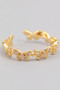 Brass Butterfly Link Ring With Cz Pave Detail