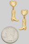 Western Heart And Boot Drop Earrings