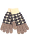 Plaid Print Smart Touch Gloves
