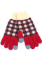 Plaid Print Smart Touch Gloves
