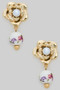 Rose Studs With Ceramic Bead