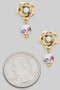 Rose Studs With Ceramic Bead