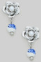 Rose Studs With Ceramic Bead