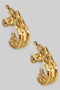 Stainless Steel Twisted Bar Earrings
