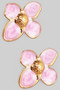 Stainless Steel Lacquered Floral Drop Earrings
