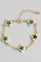 Flower Square Charm Chain Bracelet