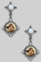 Pearl Earrings With Dangling Angel Portrait