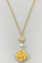 Dangling Rose And Pearl Pendant Necklace