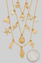 Triple Layered Sear Charm Pendant Necklace