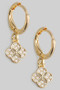 Dainty Cz Pave Clover Huggies