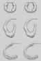 Three Pair Wave Hoop Earring Set