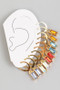 Five Pair Multi Color Stone Huggies Set
