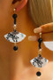 Dangling Bead And Bamboww Fan Drop Earrings