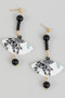 Dangling Bead And Bamboww Fan Drop Earrings
