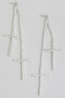 Dangling Rhinestone Crosses Earrings
