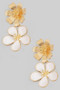 Brass And Lacquered Linear Flower Drop Earrings