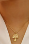 Stainless Steel Necklace With Mushrom Cz Pendant
