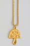 Stainless Steel Necklace With Mushrom Cz Pendant