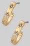 U Shaped Brass Huggies With Cz Stars