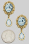 Butterfly Portrait Earrings With Dangling Teardrop