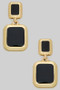 Lacquered Linear Square Drop Earrings