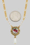 Rose Portrait And Pearl Pendant Chain Necklace
